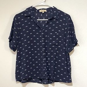 Button-Up / Brand Love Notes / Size Medium / Soft Bicycle Print / Never Worn